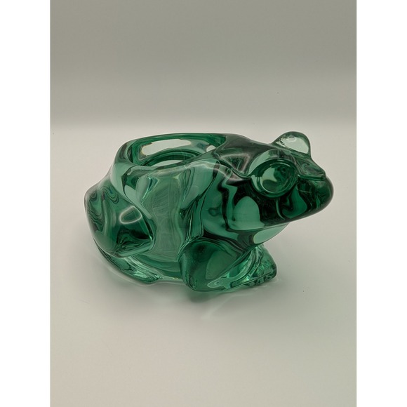 Indiana Glass Green Glass Frog Votive Candle Holder Unique Decor - Picture 1 of 4